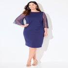 Ponte Knit Pencil Dress image number null