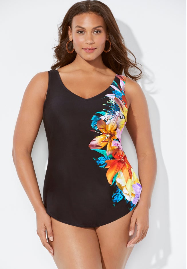 Sarong Front One Piece Swimsuit image number 2