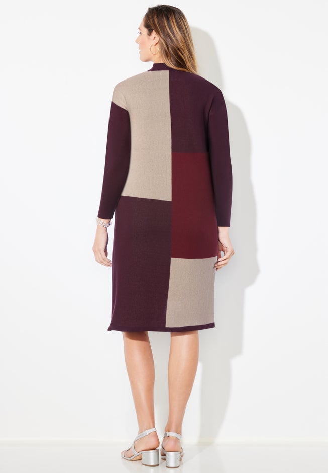 Colorblock Sweater Dress image number 1