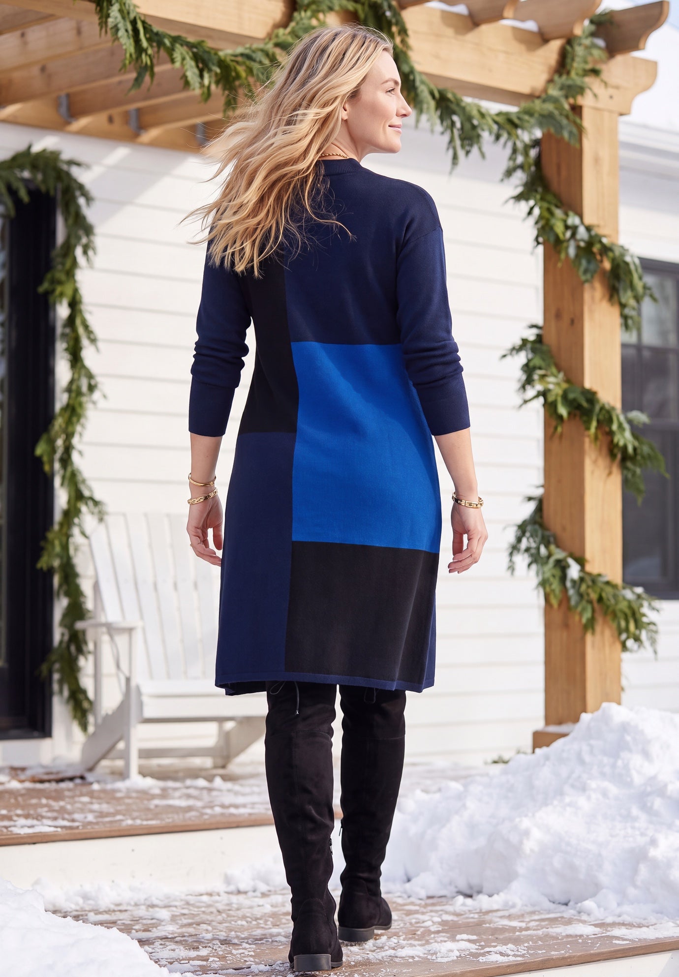 Colorblock Sweater Dress image number 1