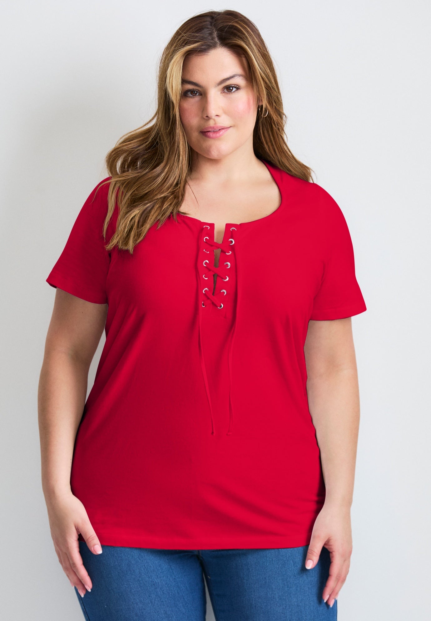 Lacing Detail Tunic Tee image number 0