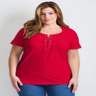 Lacing Detail Tunic Tee image number 0