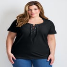 Lacing Detail Tunic Tee image number 0