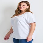 Smocked Squareneck Top image number 2