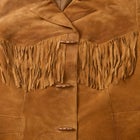 Plus Size Fringe Suede Jacket image number null