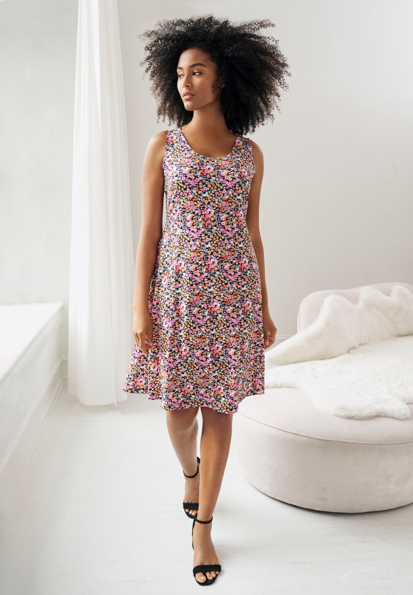 Sleeveless Knit Fit and Flare Knit Dress image number 1