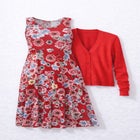 Stretch Knit Scoop Neck Sleeveless Fit And Flare Dress image number null