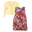 Stretch Jersey Knit Sleeveless Scoop Neck Fit and Flare Dress image number null