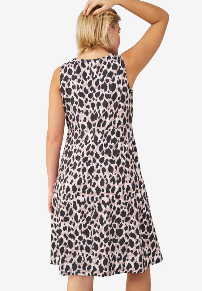 Sleeveless Knit Fit and Flare Knit Dress image number 1