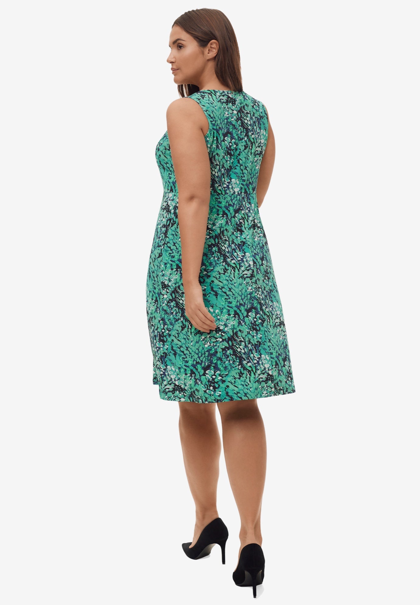 Sleeveless Knit Fit and Flare Knit Dress image number 1