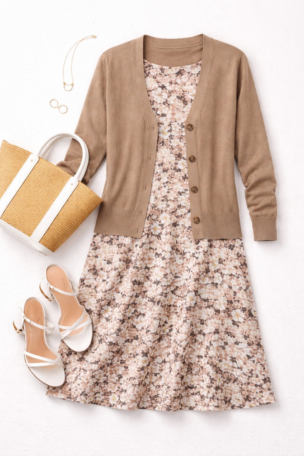 Stretch Jersey Knit Sleeveless Scoop Neck Fit and Flare Dress image number 2