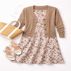 Stretch Jersey Knit Sleeveless Scoop Neck Fit and Flare Dress image number null