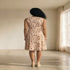 Stretch Jersey Knit Sleeveless Scoop Neck Fit and Flare Dress image number null