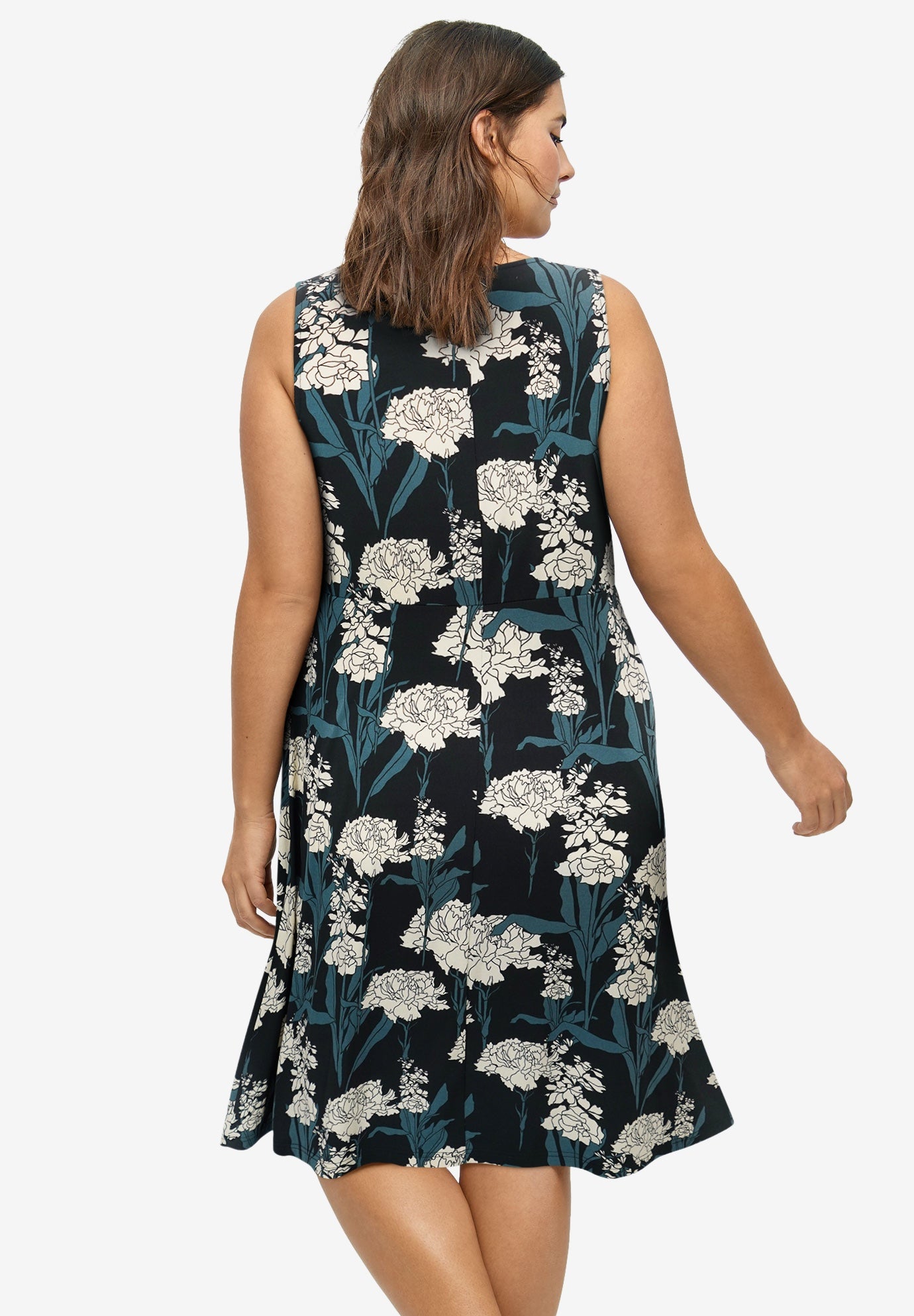 Sleeveless Knit Fit and Flare Knit Dress image number 1