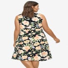 Stretch Knit Scoop Neck Sleeveless Fit And Flare Dress image number null