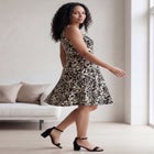 Stretch Jersey Knit Sleeveless Scoop Neck Fit and Flare Dress image number null