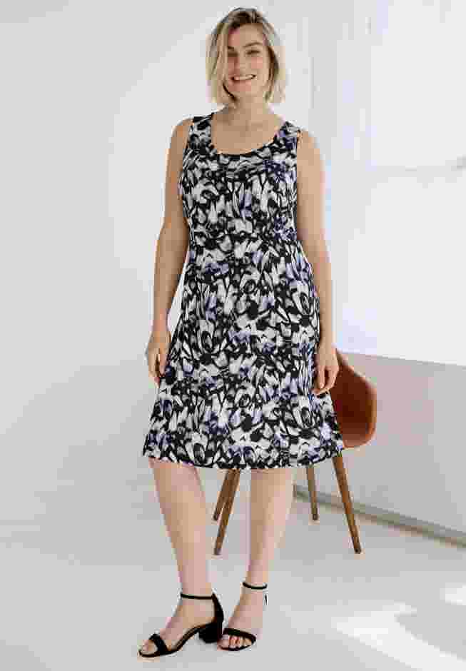 Sleeveless Knit Fit and Flare Knit Dress image number 0