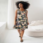 Stretch Knit Scoop Neck Sleeveless Fit And Flare Dress image number null