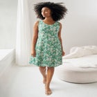 Stretch Jersey Knit Sleeveless Scoop Neck Fit and Flare Dress image number null