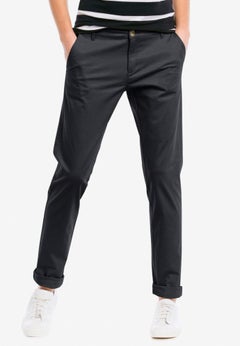 Mid-Rise Stretch Chino Tapered Straight Leg Pants