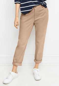 Mid-Rise Stretch Chino Tapered Straight Leg Pants