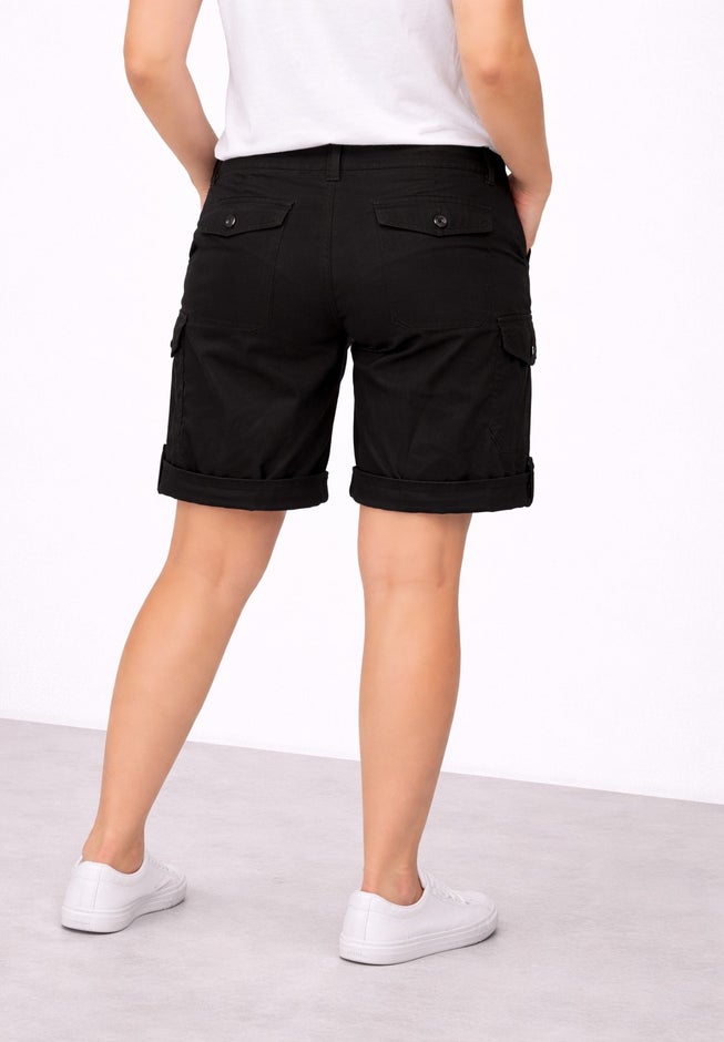 Stretch Mid-rise Cargo Convertible Bermumda Shorts image number 2