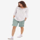 Stretch Mid-rise Cargo Convertible Bermumda Shorts image number null