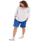 Stretch Mid-rise Cargo Convertible Bermumda Shorts image number null