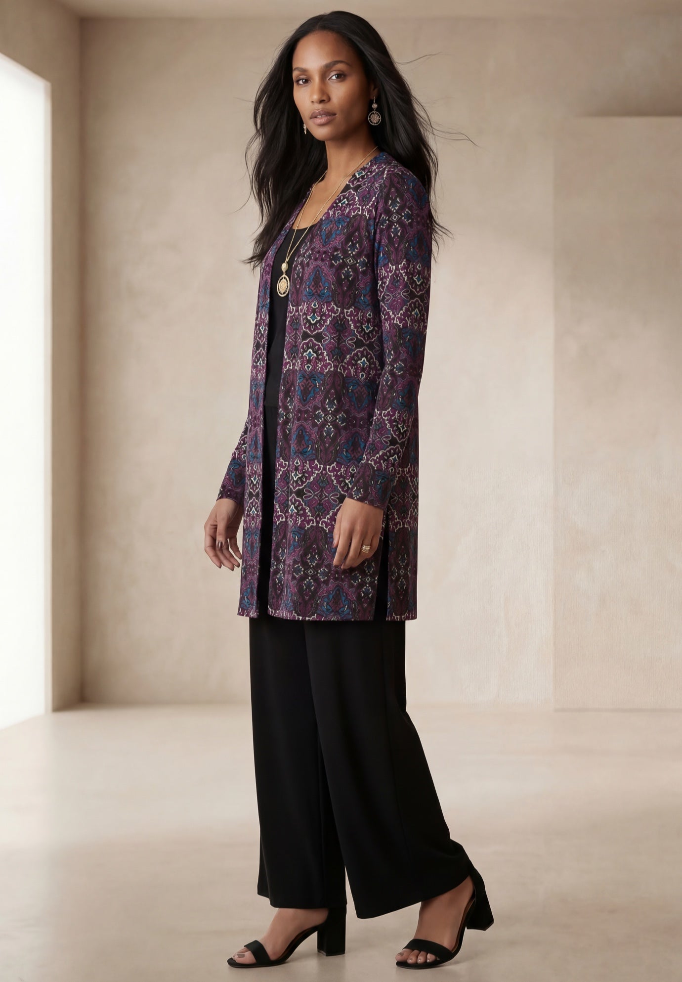 Everyday Stretch Knit Open Front Cardigan image number 2