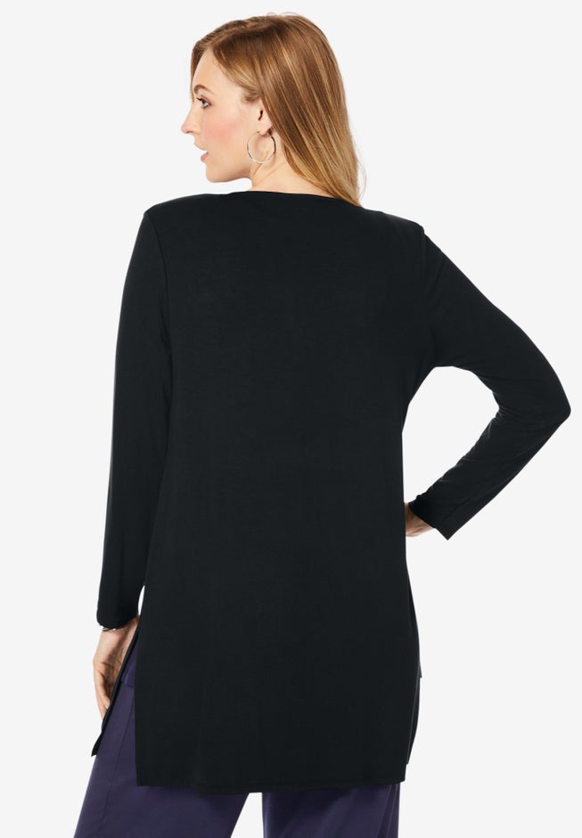Everyday Stretch Knit Open Front Cardigan image number 2