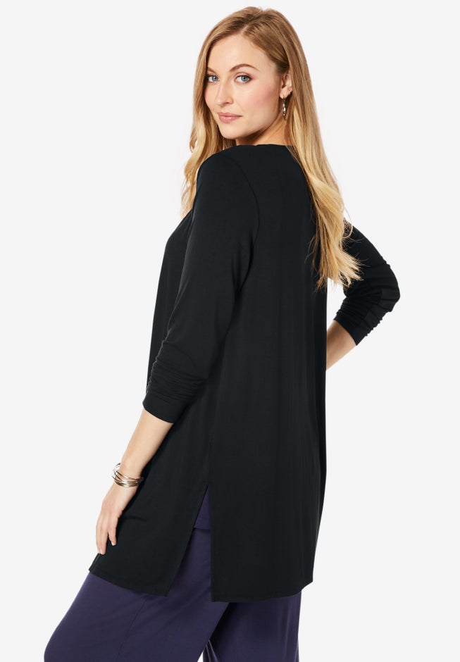 Everyday Stretch Knit Open Front Cardigan image number 1