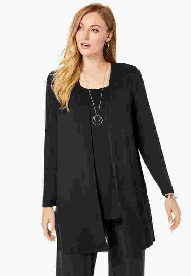Everyday Stretch Knit Open Front Cardigan image number 0