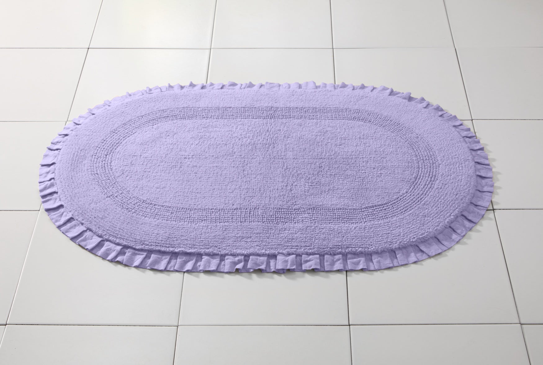 Oval Ruffle Bath Rug image number 0