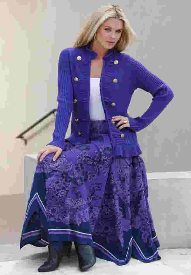 Plus Size Military-Inspired Ribbed Cardigan Sweater image number 5
