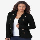Plus Size Military-Inspired Ribbed Cardigan Sweater image number null