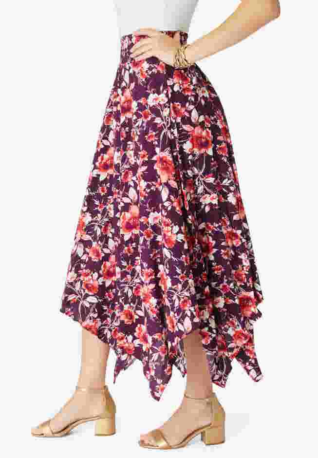 Plus Size Handkerchief Hem Skirt image number 2