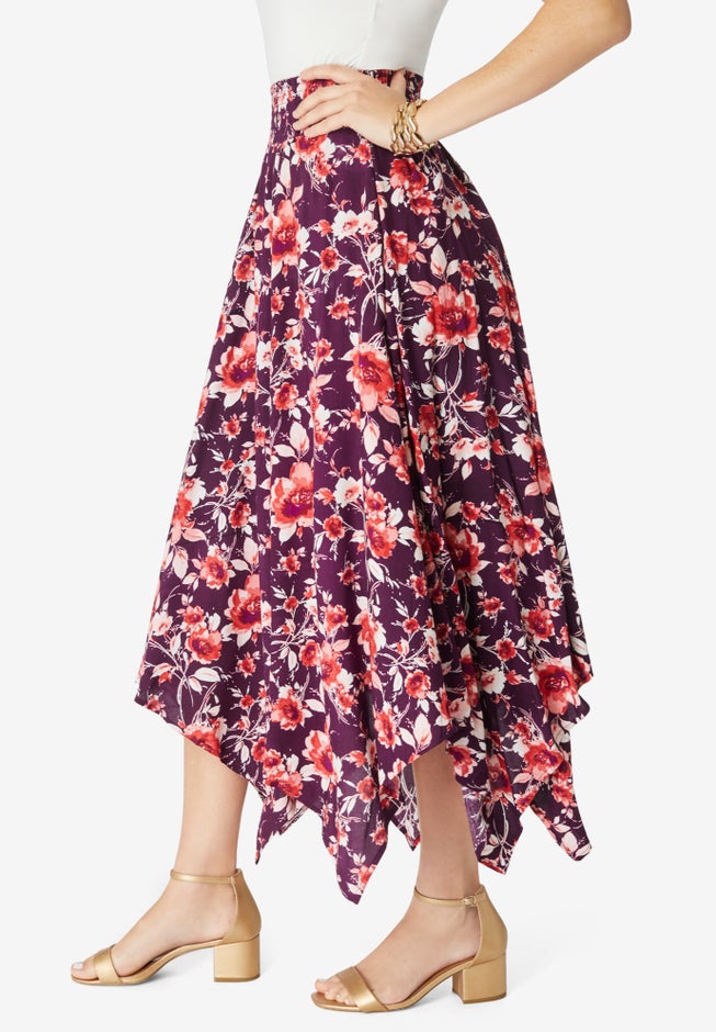 Plus Size Handkerchief Hem Skirt image number 2