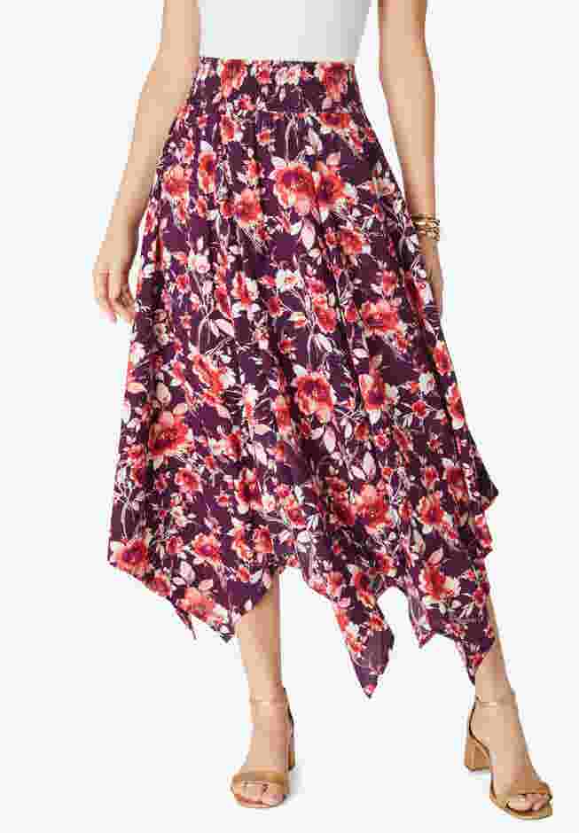 Plus Size Handkerchief Hem Skirt image number 0