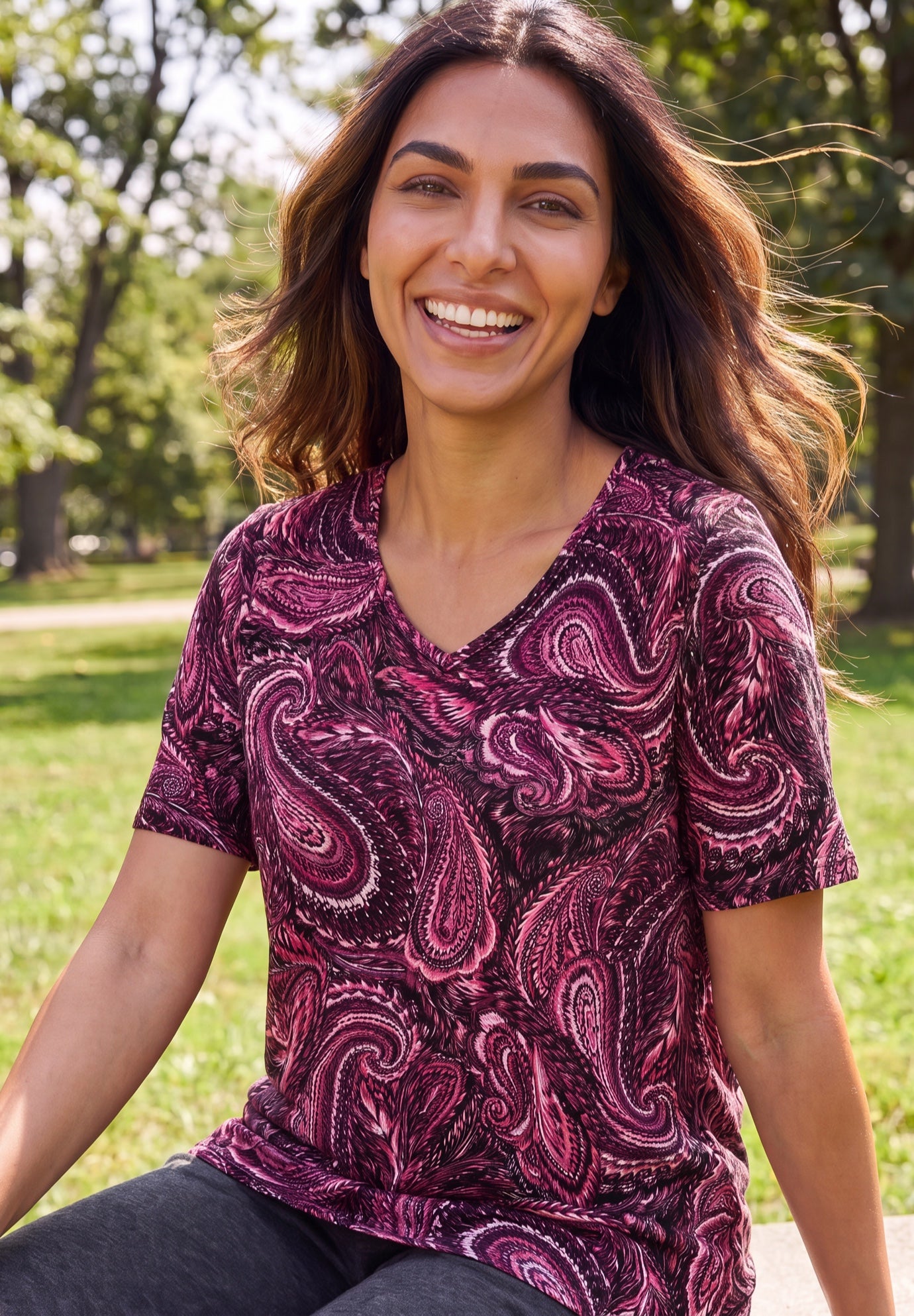 Suprema&reg; Short Sleeve V-Neck Tee image number 0