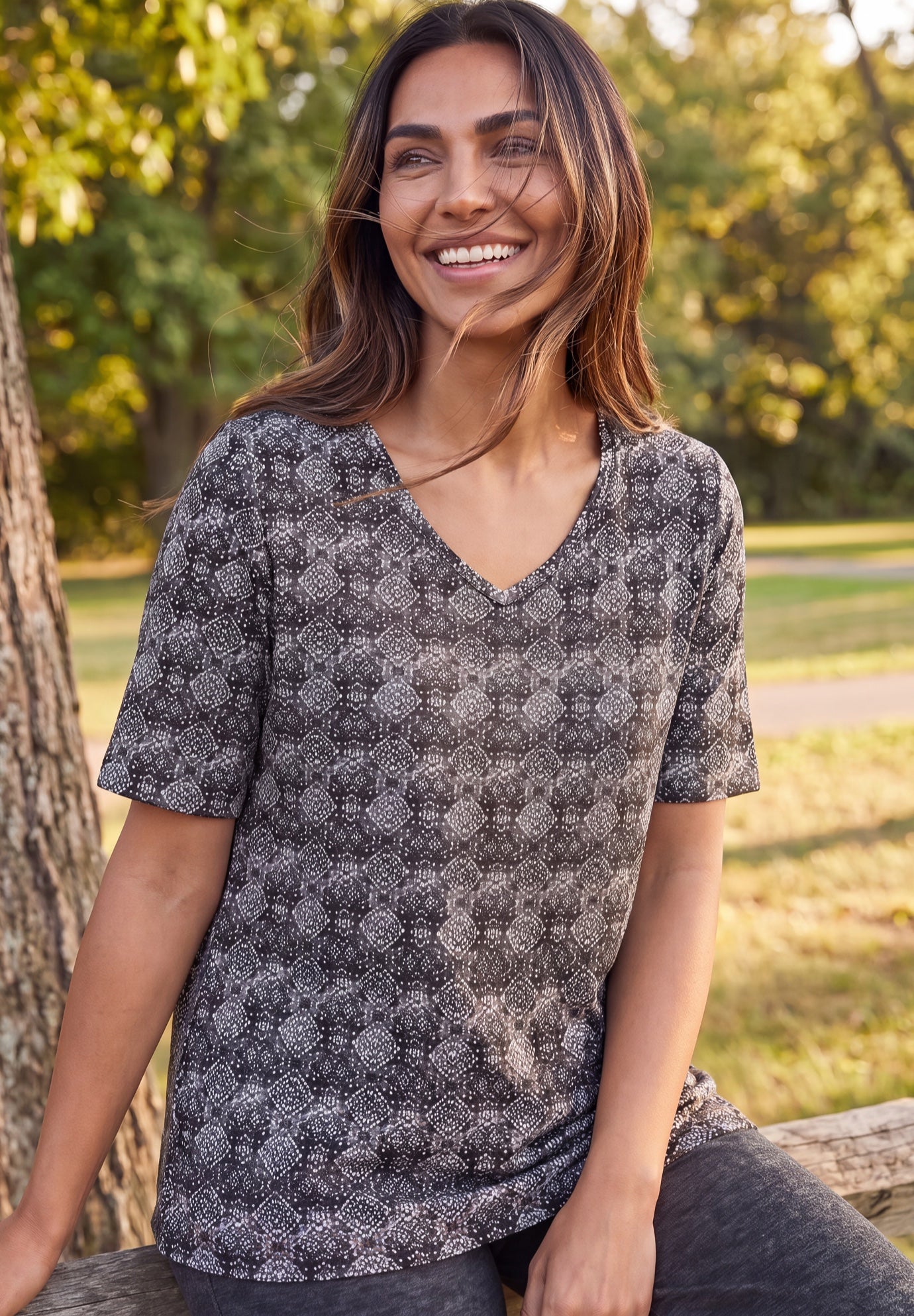 Suprema&reg; Short Sleeve V-Neck Tee image number 0