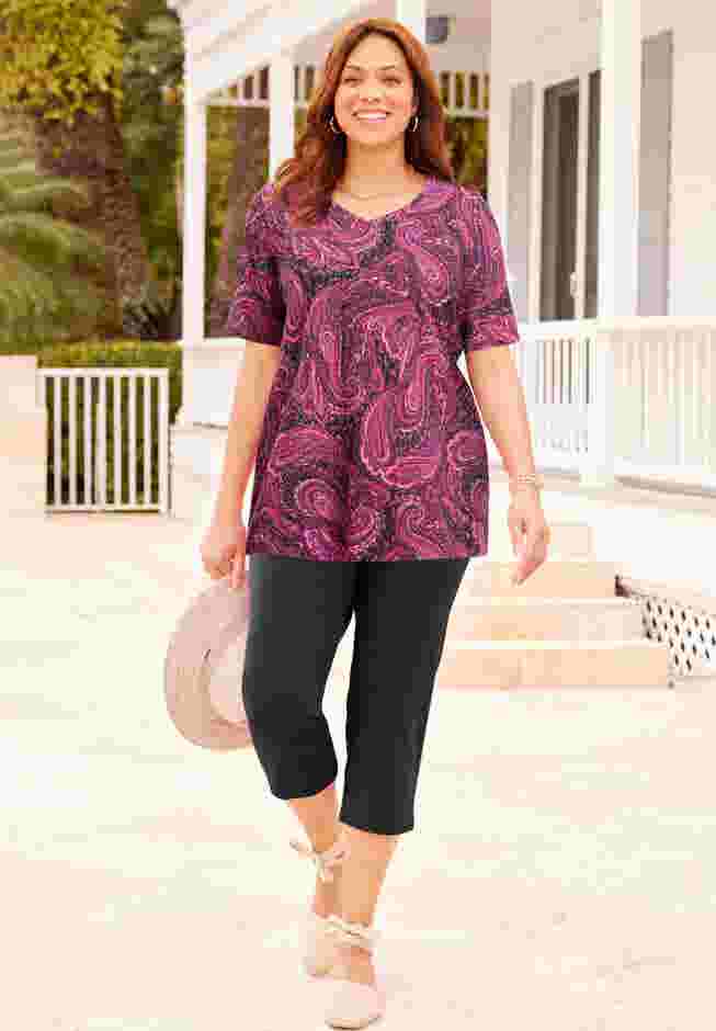 Suprema® Short Sleeve V-Neck Tee image number 4