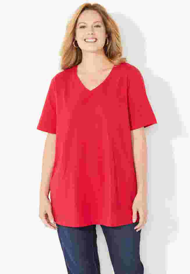 Suprema® Short Sleeve V-Neck Tee image number 0