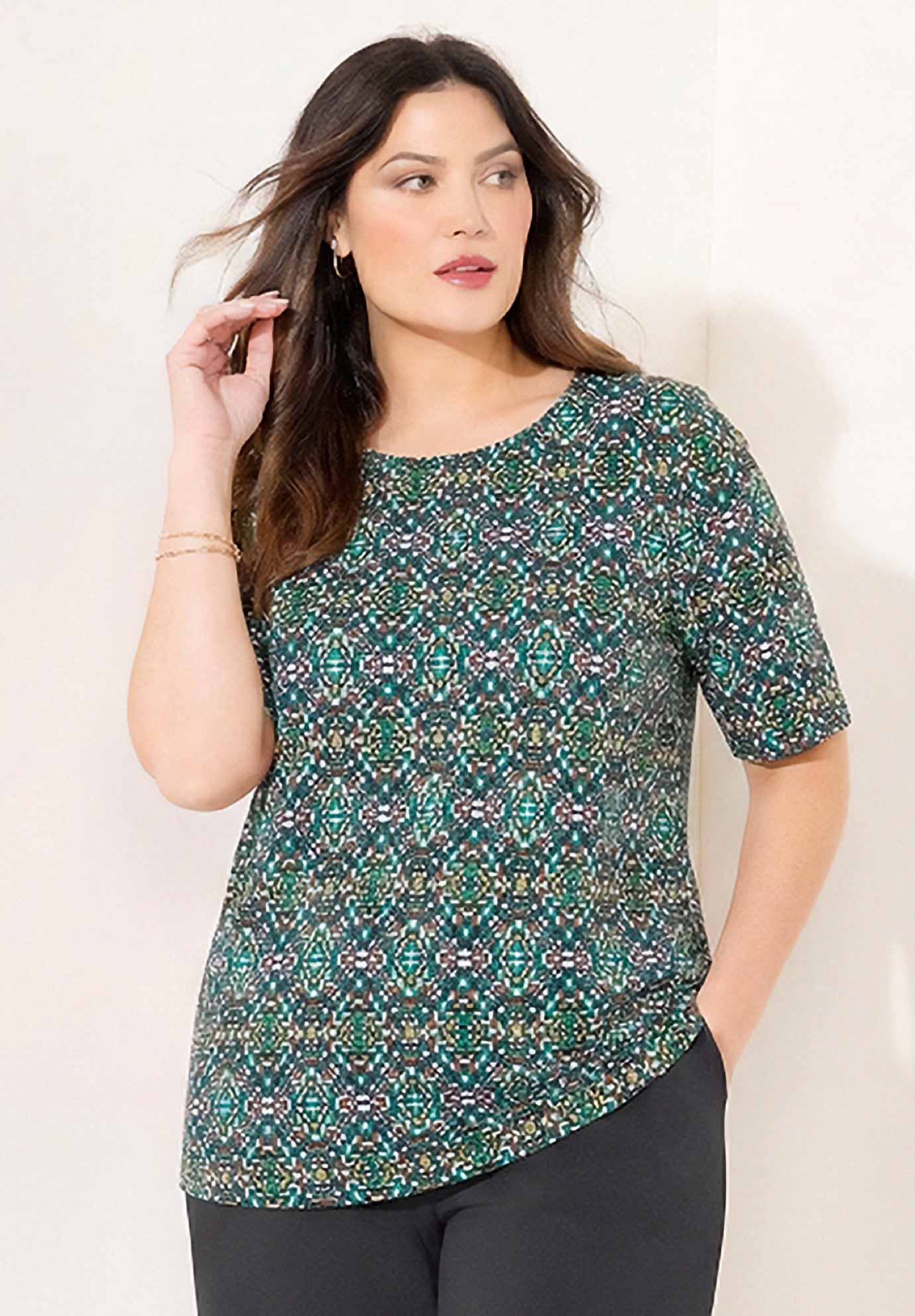 Suprema&reg; Ultra-Soft Scoopneck Tee image number 0