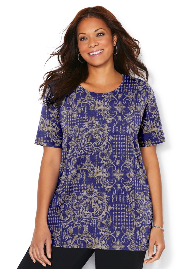 Suprema&reg; Ultra-Soft Scoopneck Tee image number 1