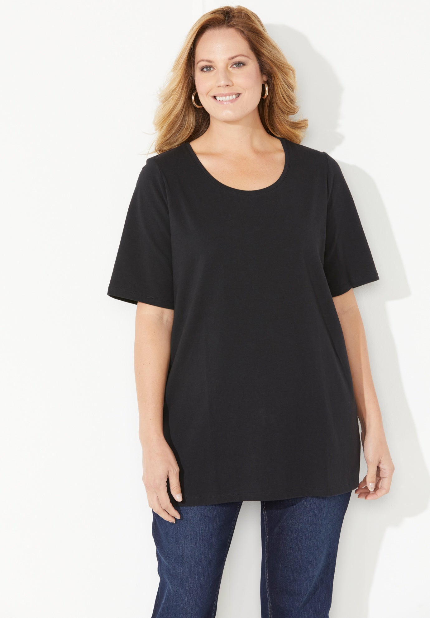 Suprema&reg; Ultra-Soft Scoopneck Tee image number 0