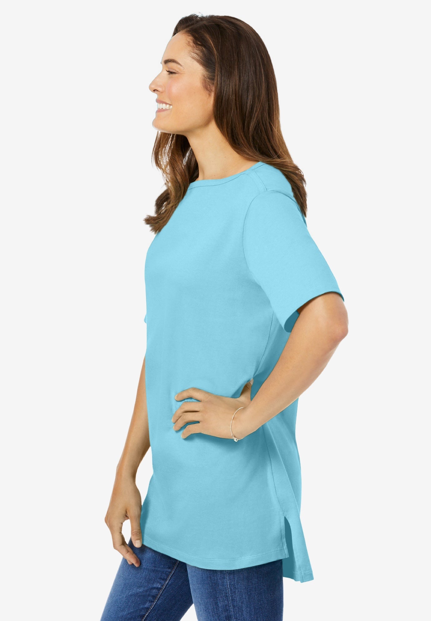 Perfect Short-Sleeve Boatneck Tunic image number 2
