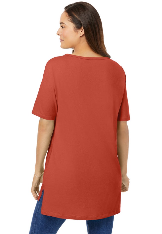 Perfect Short-Sleeve Boatneck Tunic image number 1