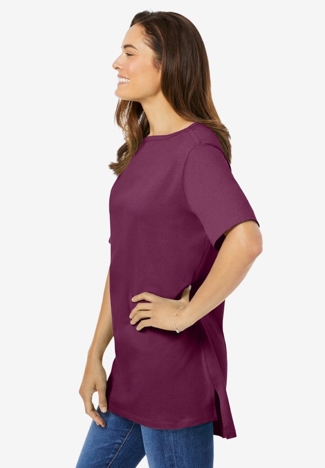 Perfect Short-Sleeve Boatneck Tunic image number 2