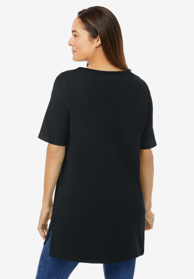 Perfect Short-Sleeve Boatneck Tunic image number 1