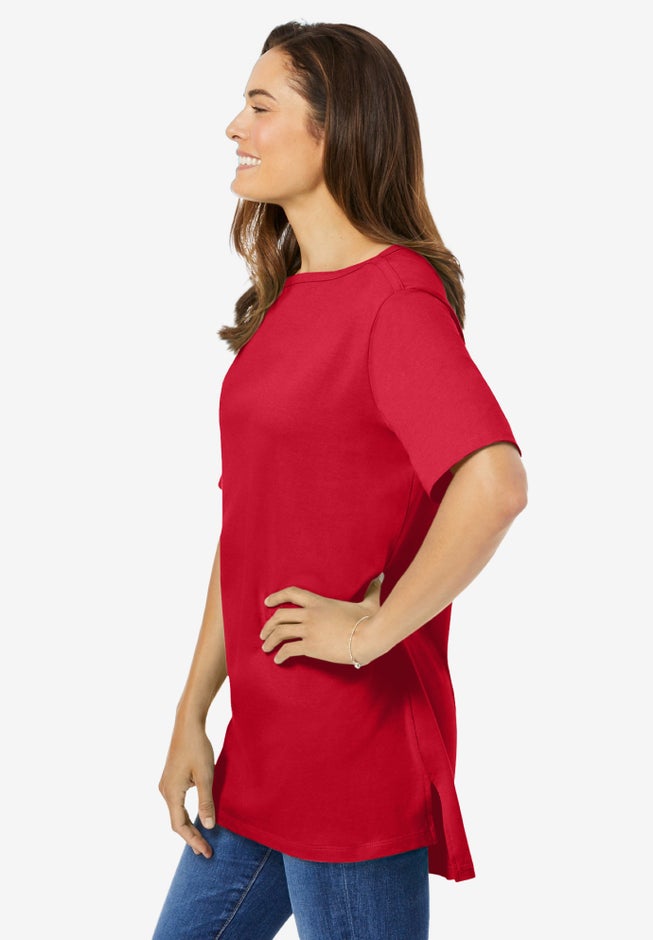 Perfect Short-Sleeve Boatneck Tunic image number 2
